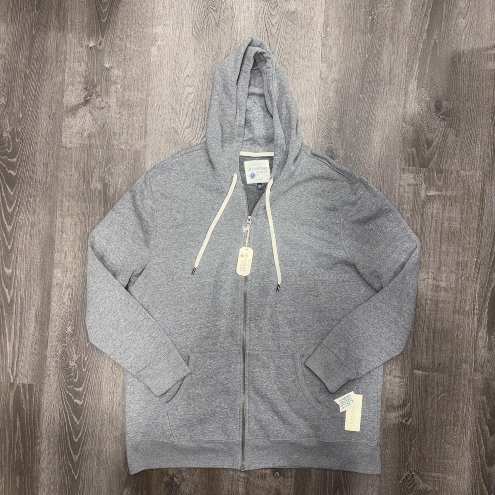 NWT SONOMA Sweatshirt Hoodie Mens 2XB Big & Tall Fleece Full-Zip Ridge Heather
